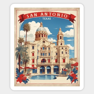 San Antonio United States of America Tourism Vintage Poster Sticker